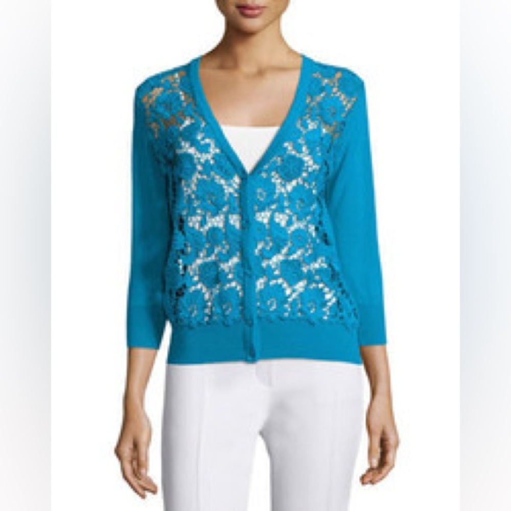 ESCADA 2 Piece Sweater Set in Blue Size Large